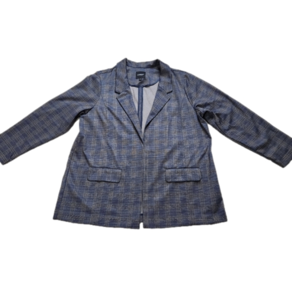Size 2X Boyfriend Blazer Relaxed Plaid Collared Long sleeves LIVERPOOL NWT - Picture 6 of 16